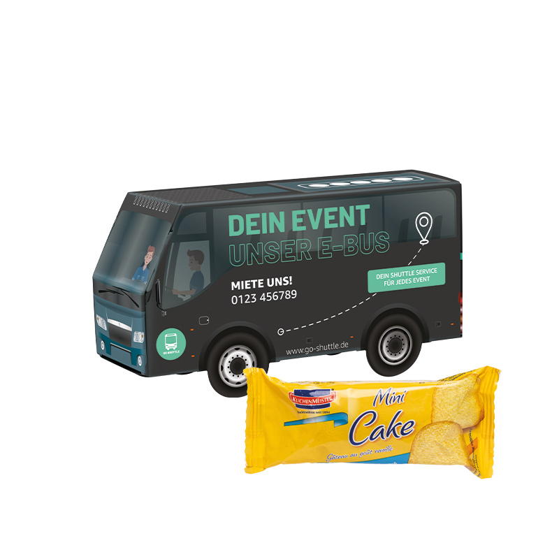 3D-Präsent Bus, KuchenMeister Rührkuchen