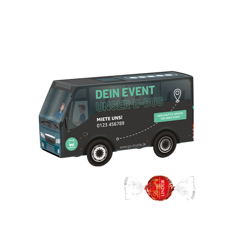 3D-Präsent Bus, Lindt LINDOR Milchkugeln