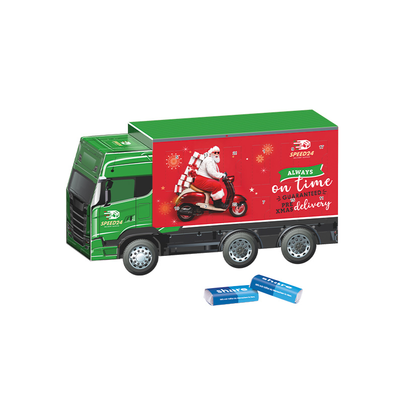 Adventskalender LKW, share Schokotäfelchen