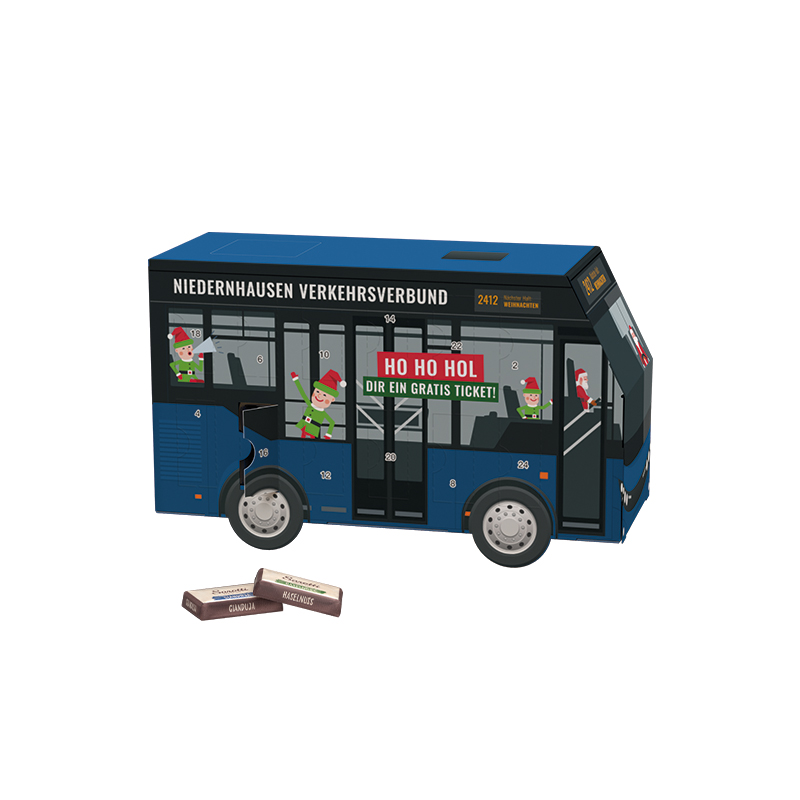 Adventskalender Bus, Sarotti Schokotäfelchen